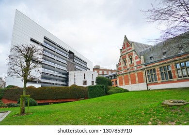 BRUSSELS, BELGIUM -7 FEB 2019- View Of The Solbosch Campus Of The Université Libre De Bruxelles (ULB), A Major Research And Teaching University Located In Brussels, Belgium.