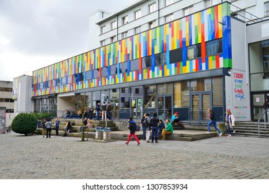 BRUSSELS, BELGIUM -7 FEB 2019- View Of The Solbosch Campus Of The Université Libre De Bruxelles (ULB), A Major Research And Teaching University Located In Brussels, Belgium.