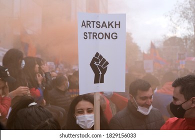 Brussels, Belgium. 7th October 2020. Thousands Of Members Of The Armenian Diaspora Participate In A Demonstration Against The Armed Conflict Over The Nagorno-Karabakh Region.