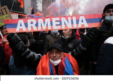 Brussels, Belgium. 7th October 2020. Thousands Of Members Of The Armenian Diaspora Participate In A Demonstration Against The Armed Conflict Over The Nagorno-Karabakh Region.