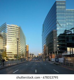 Brussels, Belgium - 8 April 2017: View On Rue De La Loi Or Wetstraat In Brussels.