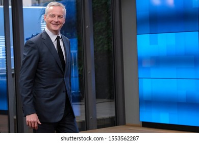 Brussels, Belgium. 8th November 2019. French Economy, Finance Trade Minister Bruno Le Maire Arrives To Attend European Finance Ministers' Meeting.