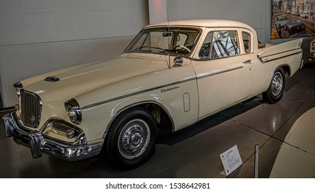 Brussels, Belgium, February 19, 2016 Autoworld Museum, old cars collection showing the history of automobiles from the beginnings. Studebaker car.