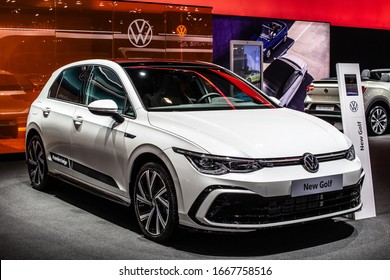 Brussels, Belgium, Jan 09, 2020: all new Volkswagen VW Golf 8 VIII at Brussels Motor Show, Eighth generation, MK8, MQB platform, produced by Volkswagen Group