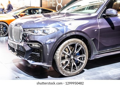 Brussels, Belgium, Jan 18, 2019: all new BMW X7 production car at Brussels Motor Show, SUV manufactured and marketed by BMW  - Shutterstock ID 1299950482