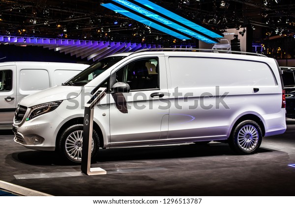 Brussels, Belgium, Jan 18, 2019:\
Mercedes-Benz Vito at Brussels Motor Show, produced by Mercedes\
Benz, light commercial vehicle as cargo van, pickup\
truck