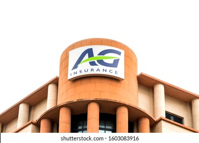 Brussels, BELGIUM - July 7, 2019:  Office Building Of AG Insurance Company