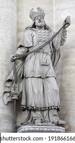 BRUSSELS, BELGIUM - JUNE 21, 2012: Statue Of Jewish High Priest In Baroque Style From Main Nave Of Saint Nicholas Church.