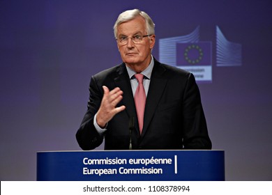 Brussels, Belgium. June 8, 2018. Press Conference By European Chief Negotiator For The United Kingdom Exiting The European Union Michel Barnier.