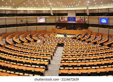 Brussels, Belgium - March 2017: The European Parliament, Together With The Council Of The European Union And The European Commission, Has A Legislative Role Within The European Union.