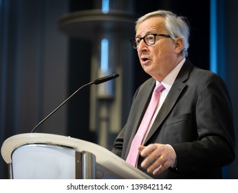 BRUSSELS, BELGIUM - May 14, 2019: European Commission President Jean-Claude Juncker At The Eastern Partnership Leaders Conference In Brussels