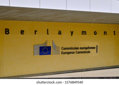 Brussels, Belgium - September 21, 2019: The European Commission, Berlaymont Building Located At The Schuman Roundabout, Brussels, Belgium.