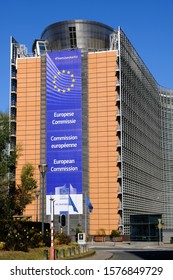 Brussels, Belgium - September 21, 2019: The European Commission, Berlaymont Building Located At The Schuman Roundabout, Brussels, Belgium.