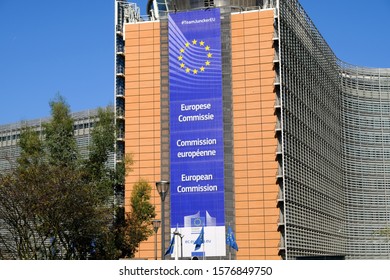 Brussels, Belgium - September 21, 2019: The European Commission, Berlaymont Building Located At The Schuman Roundabout, Brussels, Belgium.