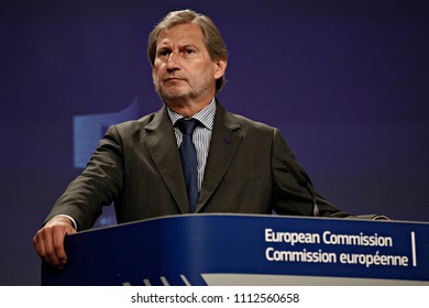 Brussels, Belgium.14th June 2018. Press Conference By EU Commissioner  Johannes HAHN On The European Instrument For Nuclear Safety.