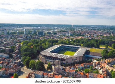 Brussels, Berlgium - June 2021: Constant Vanden Stock Stadium, Home Arena Of R.S.C. Anderlecht