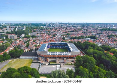 Brussels, Berlgium - June 2021: Constant Vanden Stock Stadium, Home Arena Of R.S.C. Anderlecht