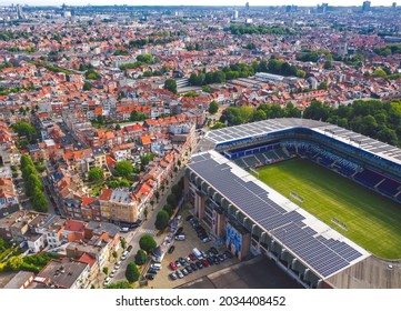 Brussels, Berlgium - June 2021: Constant Vanden Stock Stadium, Home Arena Of R.S.C. Anderlecht