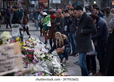 BRUSSELS - MARCH 29: People gathered in front of the Stock Exchange to remember the victims of the terrorist attacks that took place on March 22. Photo taken on March 29, 2016 in Brussels, Belgium. 