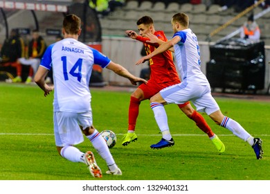 BRUSSELS - NOV 15, 2018: Adnan Januzaj 18. Belgium - Iceland. UEFA Nations League.