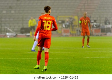 BRUSSELS - NOV 15, 2018: Adnan Januzaj 18. Belgium - Iceland. UEFA Nations League.