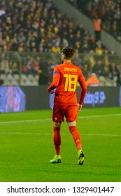 BRUSSELS - NOV 15, 2018: Adnan Januzaj 18. Belgium - Iceland. UEFA Nations League.