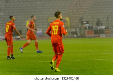 BRUSSELS - NOV 15, 2018: Adnan Januzaj 18. Belgium - Iceland. UEFA Nations League.