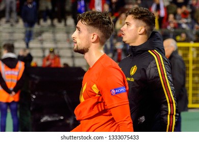 BRUSSELS - NOV 15, 2018: Adnan Januzaj 18. Belgium - Iceland. UEFA Nations League.