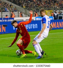 BRUSSELS - NOV 15, 2018: Adnan Januzaj 18 In Action. Belgium - Iceland. UEFA Nations League.