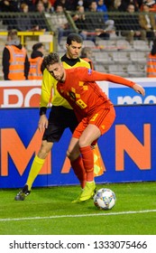 BRUSSELS - NOV 15, 2018: Adnan Januzaj 18 In Action. Belgium - Iceland. UEFA Nations League.