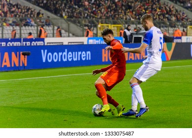 BRUSSELS - NOV 15, 2018: Adnan Januzaj 18. Belgium - Iceland. UEFA Nations League.