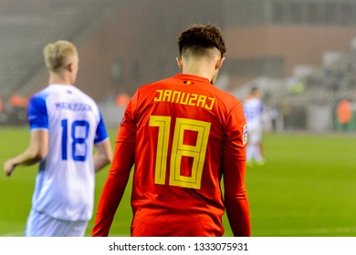 BRUSSELS - NOV 15, 2018: Adnan Januzaj 18. Belgium - Iceland. UEFA Nations League.