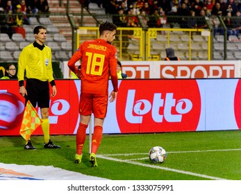 BRUSSELS - NOV 15, 2018: Adnan Januzaj 18 In Action. Belgium - Iceland. UEFA Nations League.