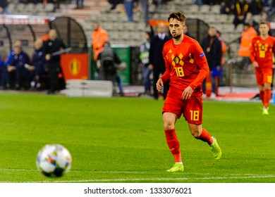 BRUSSELS - NOV 15, 2018: Adnan Januzaj 18. Belgium - Iceland. UEFA Nations League.