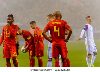 BRUSSELS - NOV 15, 2018: Vincent Kompany 4. Belgium - Iceland. UEFA Nations League.