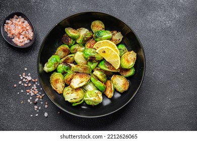 Brussels sprout fried vegetable meal food snack on the table copy space food background