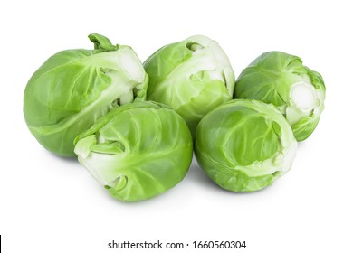 Brussels sprouts isolated on white background with clipping path and full depth of field