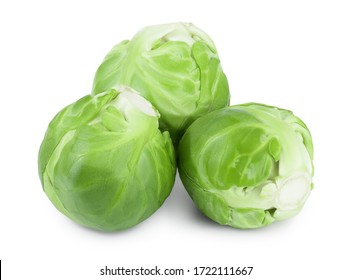 Brussels sprouts isolated on white background with clipping path and full depth of field