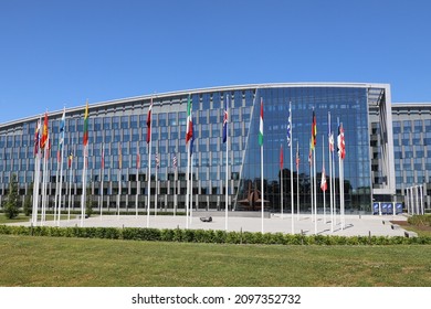 BrusselsBelgium - June 14, 2021 : NATO Headquarters In Brussels Belgium