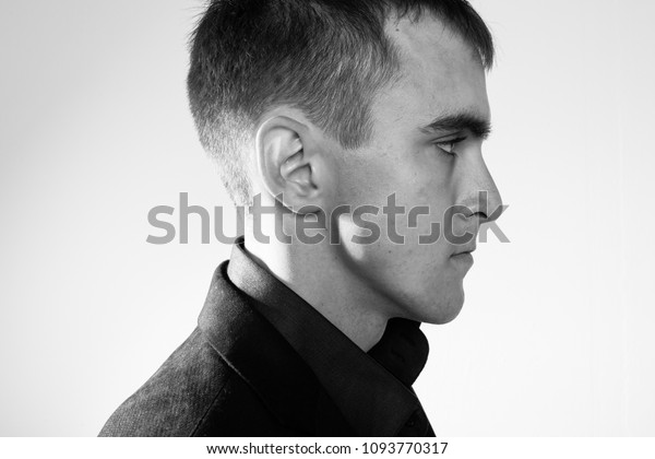 Brutal Brunette Guy Short Hair Manager Stock Photo Edit Now