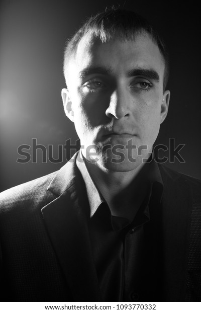 Brutal Brunette Guy Short Hair Manager Stock Photo Edit Now