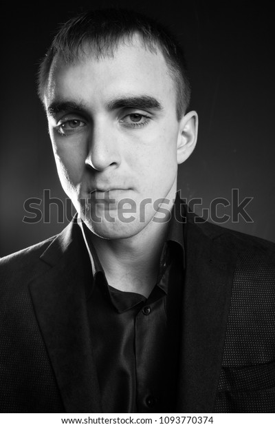 Brutal Brunette Guy Short Hair Manager Stock Photo Edit Now