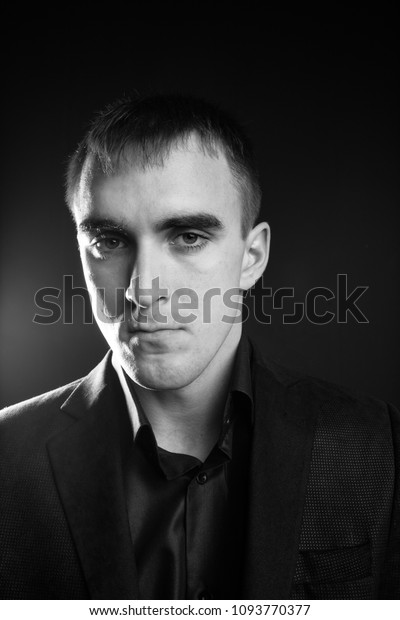 Brutal Brunette Guy Short Hair Manager Stock Photo Edit Now