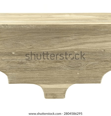 Brutalist Solid Wood Bench, Sculptural Minimalist Long Stool wit