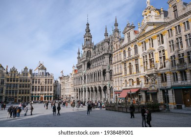 Bruxelles, Belgium - February 14, 2021: Beautiful city of Bruxelles, the capital of Belgium