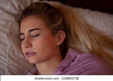 Bruxism Woman Grinding Or Clenching Teeth, Mouth Breathing  