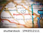 Bryant University. Rhode Island. USA on a geography map