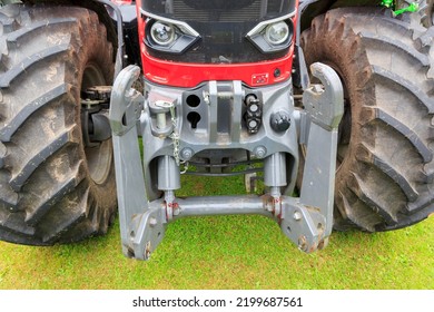 Brydkirk, Scotland - September 04, 2022:  Massey Ferguson Tractor With Front Hydraulic Three Point Hitch Assembly