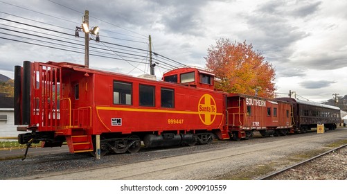 Bryson City, NC USA; 10282021; Train Cars From The Great Smoky Mountains Railroad