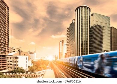 BTS Skytrain Rails In Bangkok,Thailand